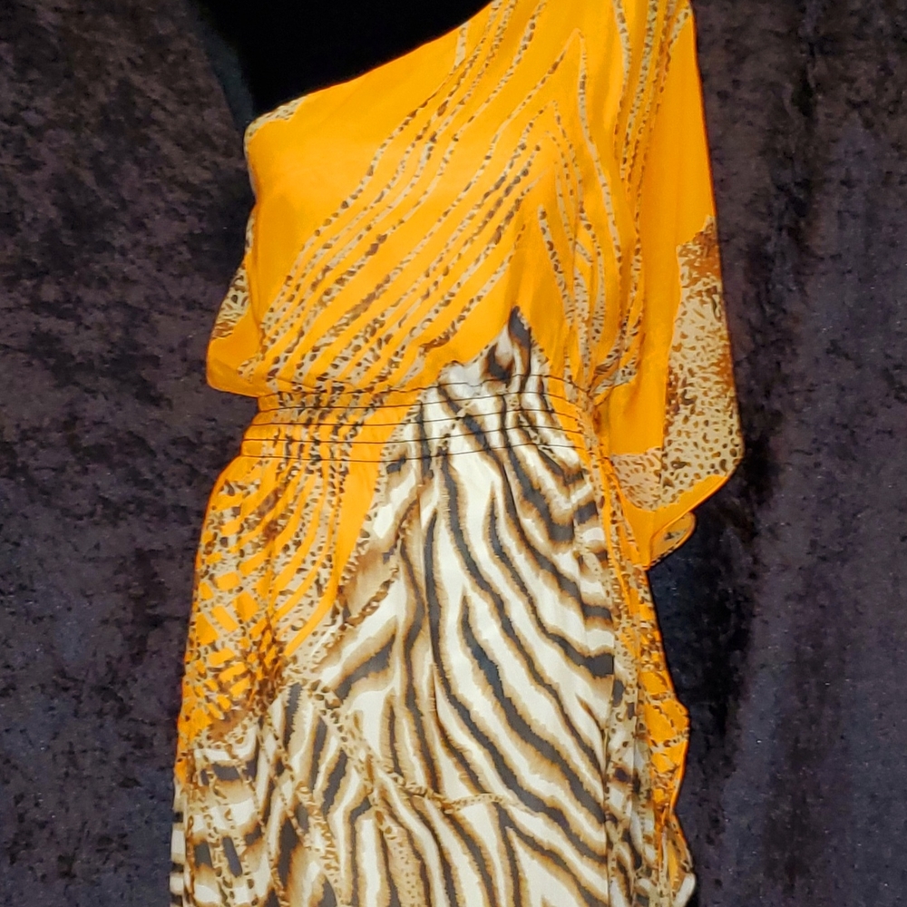 Bisou Bisou Orange Zebra Print Dress